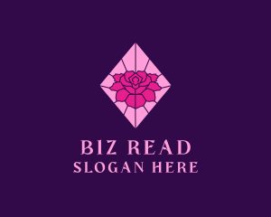 Pink Rose Stained Glass logo design