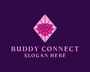 Pink Rose Stained Glass logo design