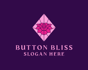 Pink Rose Stained Glass logo design