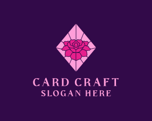 Pink Rose Stained Glass logo design