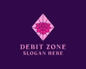 Pink Rose Stained Glass logo design