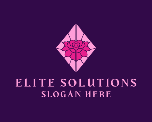 Pink Rose Stained Glass logo