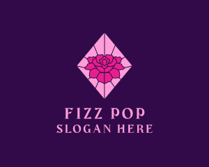 Pink Rose Stained Glass logo design