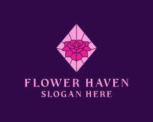 Pink Rose Stained Glass logo