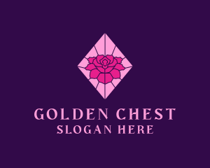 Pink Rose Stained Glass logo design