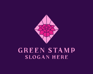 Pink Rose Stained Glass logo design