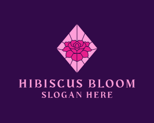 Pink Rose Stained Glass logo design