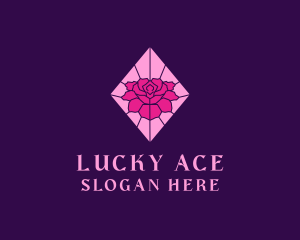 Pink Rose Stained Glass logo design