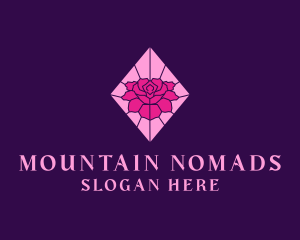 Pink Rose Stained Glass logo design