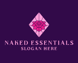 Pink Rose Stained Glass logo design