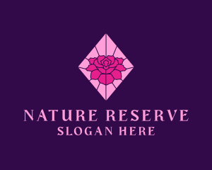 Pink Rose Stained Glass logo design