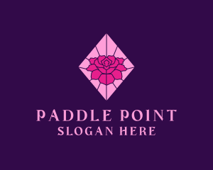 Pink Rose Stained Glass logo design