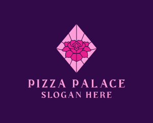 Pink Rose Stained Glass logo design