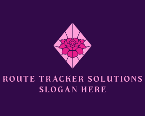 Pink Rose Stained Glass logo design