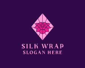 Pink Rose Stained Glass logo design