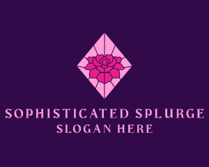 Pink Rose Stained Glass logo design