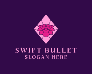 Pink Rose Stained Glass logo design