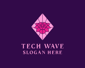 Pink Rose Stained Glass logo design