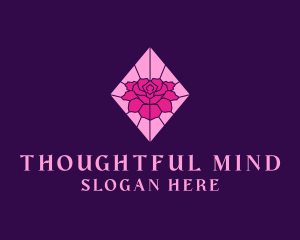 Pink Rose Stained Glass logo design