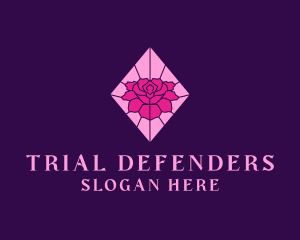 Pink Rose Stained Glass logo design