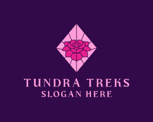 Pink Rose Stained Glass logo design