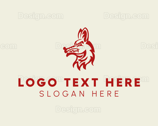 Angry Coyote Animal Logo