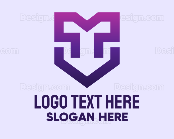 Purple Geometric Shield Logo