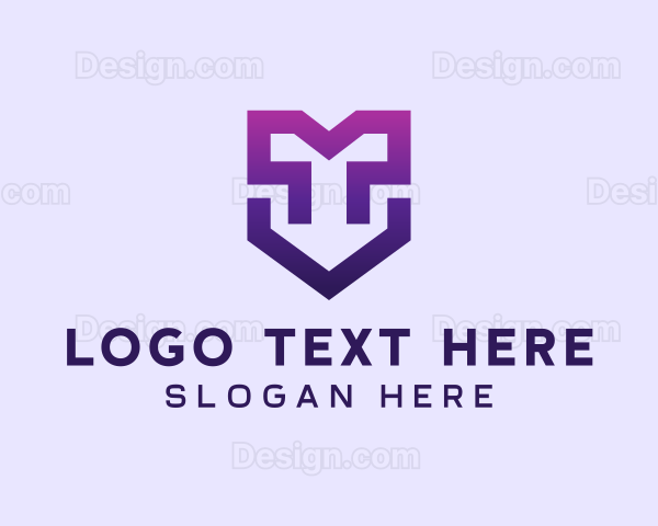 Purple Geometric Shield Logo