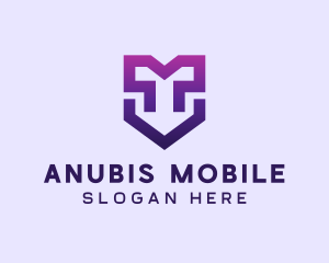 Purple Geometric Shield logo design