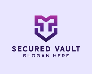 Purple Geometric Shield logo design