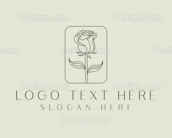 Organic Rose Flower Logo