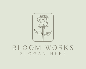 Organic Rose Flower  logo design