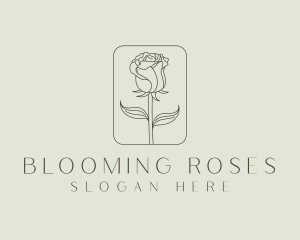 Organic Rose Flower  logo design