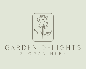 Organic Rose Flower  logo design