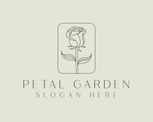 Organic Rose Flower  logo design