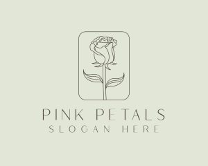 Organic Rose Flower  logo design