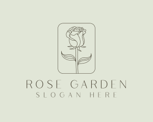 Organic Rose Flower  logo design