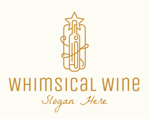 Premium Wine Bottle logo design