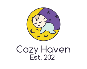 Evening Sleeping Baby logo design