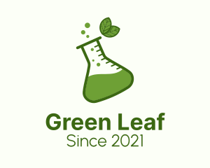 Green Herbal Flask logo design