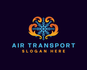 HVAC Fire Ice Snowflake logo design