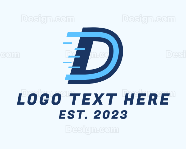 Fast Digital Letter D Logo