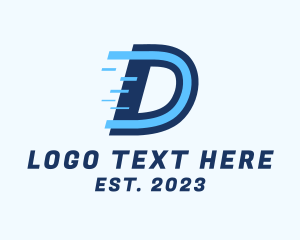 Fast Digital Letter D logo