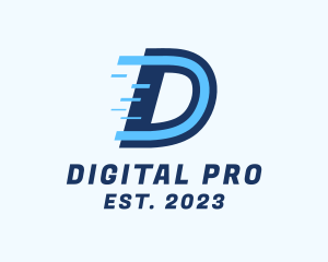 Fast Digital Letter D logo design