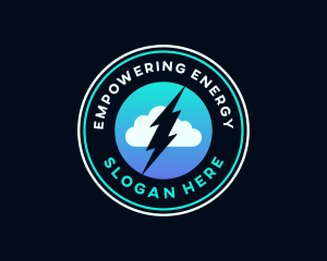 Lightning Bolt Cloud Weather logo design