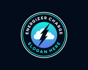 Lightning Bolt Cloud Weather logo design