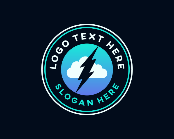 Lightning Bolt Cloud Weather logo