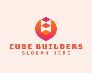 Gradient Modern Tech Cube logo design