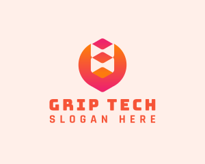 Gradient Modern Tech Cube logo design