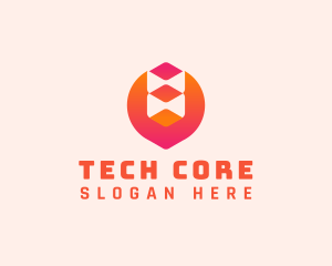 Gradient Modern Tech Cube logo design